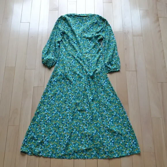 Talbots NWT Maxi Dress Green Floral Flower Size 4 - Picture 5 of 5